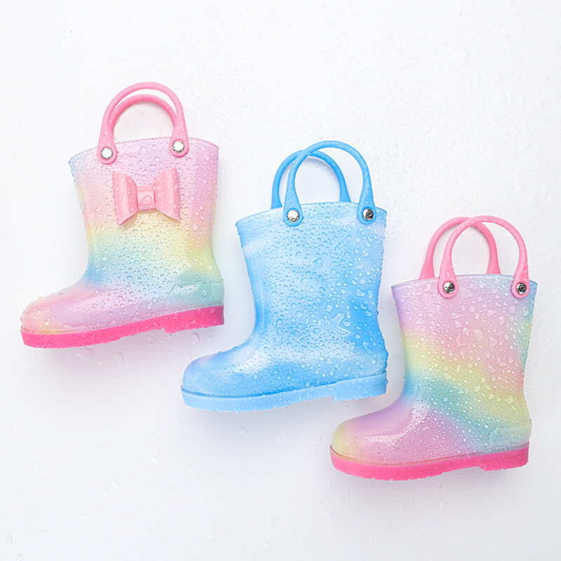 kids rain boots, bow decorated rain boots, cute rain boots