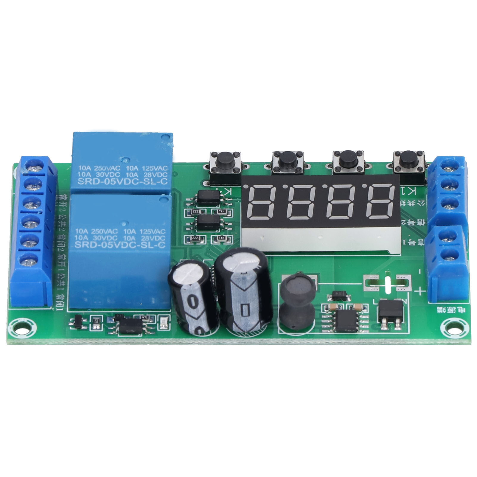 Relay Module Two‑Way DC 32 Functions Wide Voltage Working Mode 7‑30V Delay Relay Module for Controlling Water Pump Motor