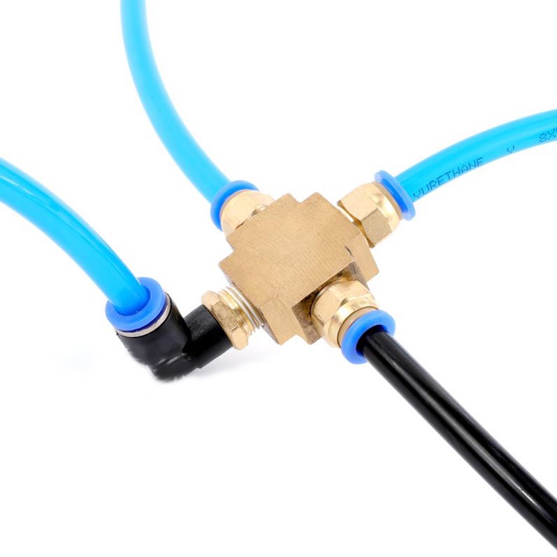 AumoPro 1 Cái Khớp Nối Ống Đồng Hình Vuông 4 Chiều Ren Cái BSP 1/8 "1/4" 3/8 "1/2" Khớp Nối Ống Đồng Áp Lực Thủy Lực Khí Nén Vuông Phụ Kiện Đường Ống Bằng Đồng Thau