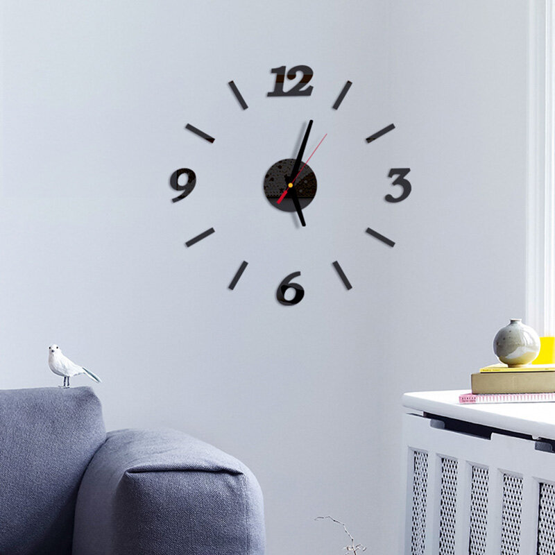 Digital 3D Wall Clock Acrylic Wall Sticker DIY Home Room Clocks Wall Decor