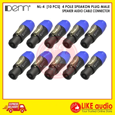 DENN NL-4 4 Pole Speakon Plug Male Speaker Audio Cable Connector [10 Pcs]