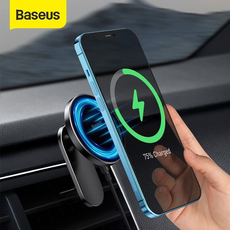 Baseus Magnetic Car Phone Holder Wireless Charger for iPhone 13 iPhone 12 Pro Max Wireless Charging Car Charger Phone Holder