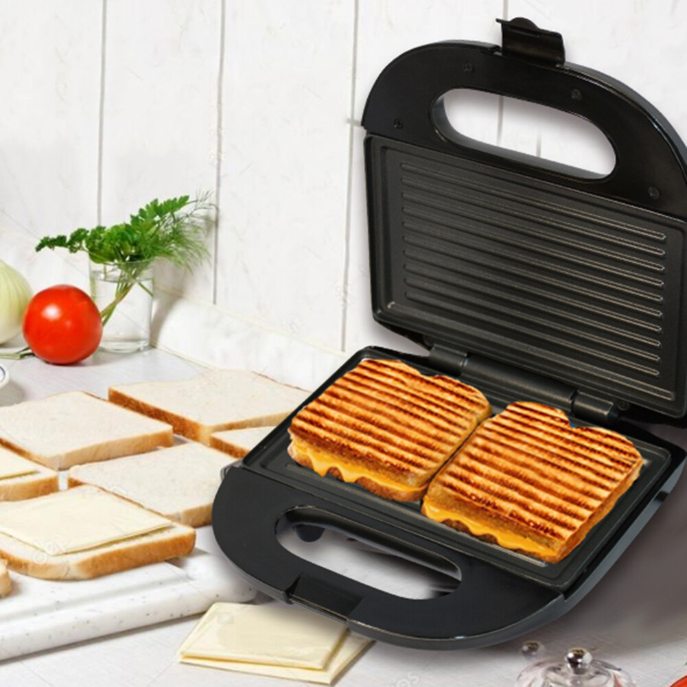 tongpudi® Electric Sandwich Maker Grilling Plate Toaster Breakfast Waffle Bread Machine（EU Plug）