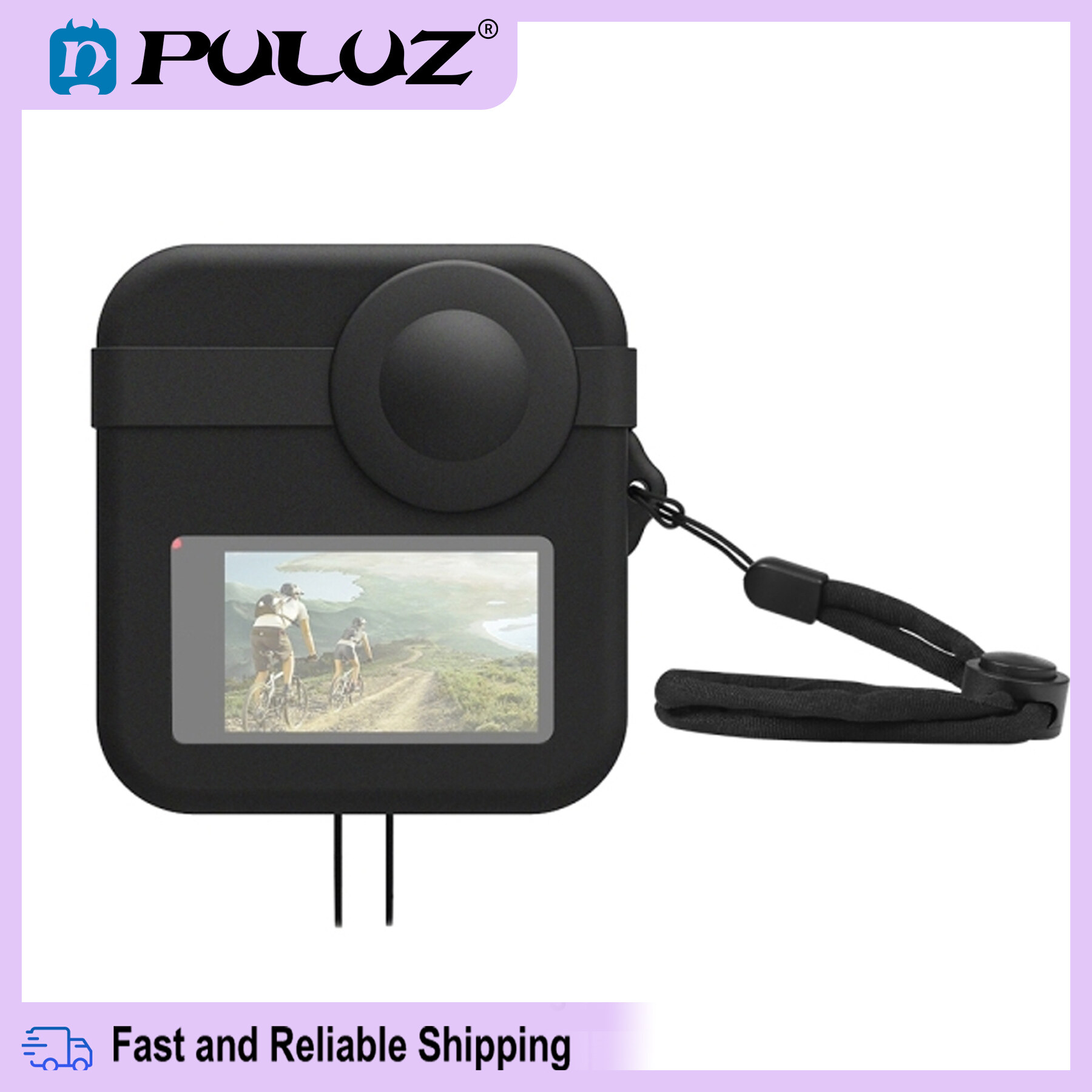 Puluz for gopro max dual lens caps case + body silicone protective case