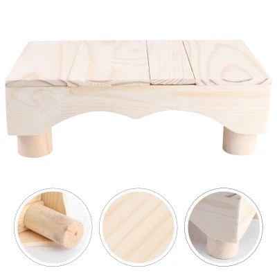 Teniron 1Pc Wooden Step Stool Children Footstool Toilet Chair Foot Stool Piano Footstool