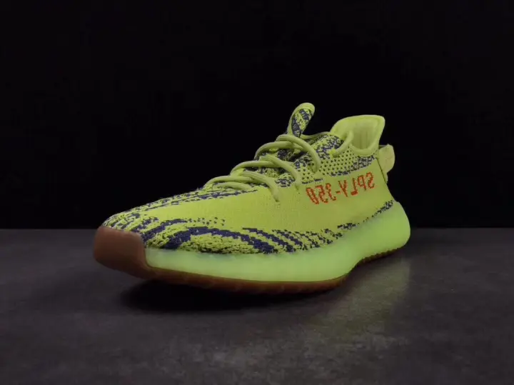 fluorescent yellow running shoes