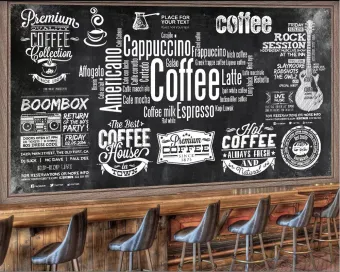 Wallpaper Kustom Eropa Papan Tulis Koran Kafe Retro Perkakas Latar Belakang Dinding Hitam Putih Huruf Tema Wallpaper Lazada Indonesia
