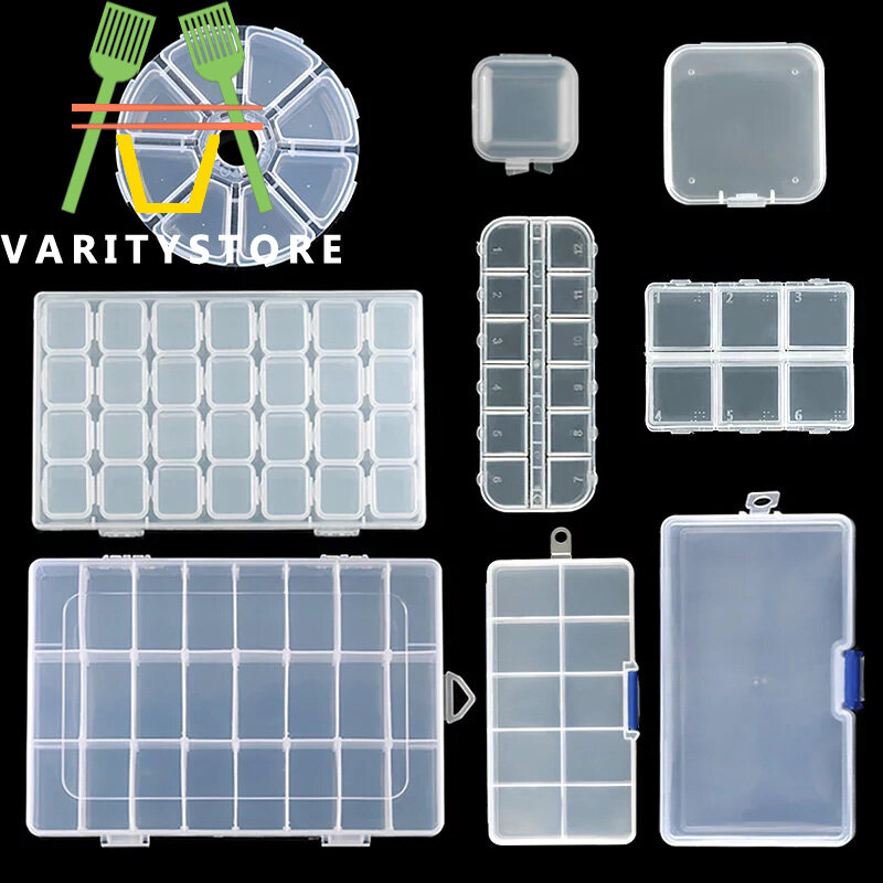 【Varitystore】 Hộp Đựng Trong Suốt Đa Năng Kích Thước Hộp Nhựa Đựng Đồ Trang Sức Dụng Cụ Làm Móng, Hộp Đựng