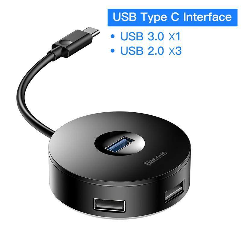 Baseus USB HUB 4 Ports Type C or USB to USB3.0+USB2.0 For Macbook Pro Air PC Computer USB-C Type-C HAB Adapter