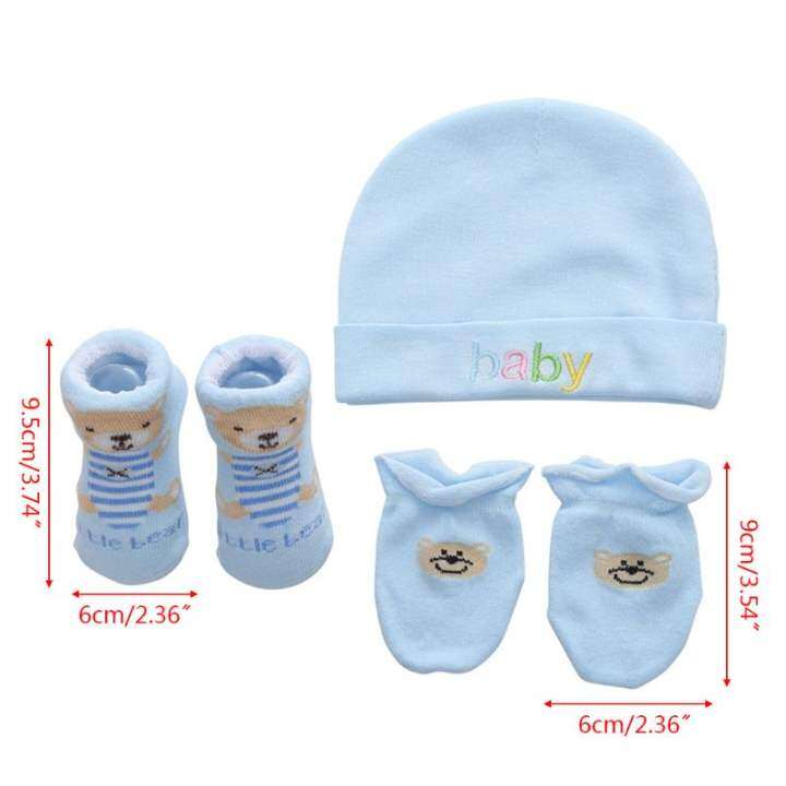 infant hat and gloves