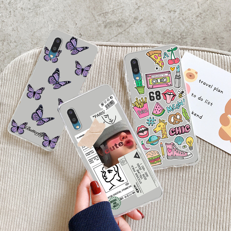 For Samsung Galaxy A02 M02 Case Clear Cute Printed Soft Silicone TPU Back Cover Casing For Samsung A02