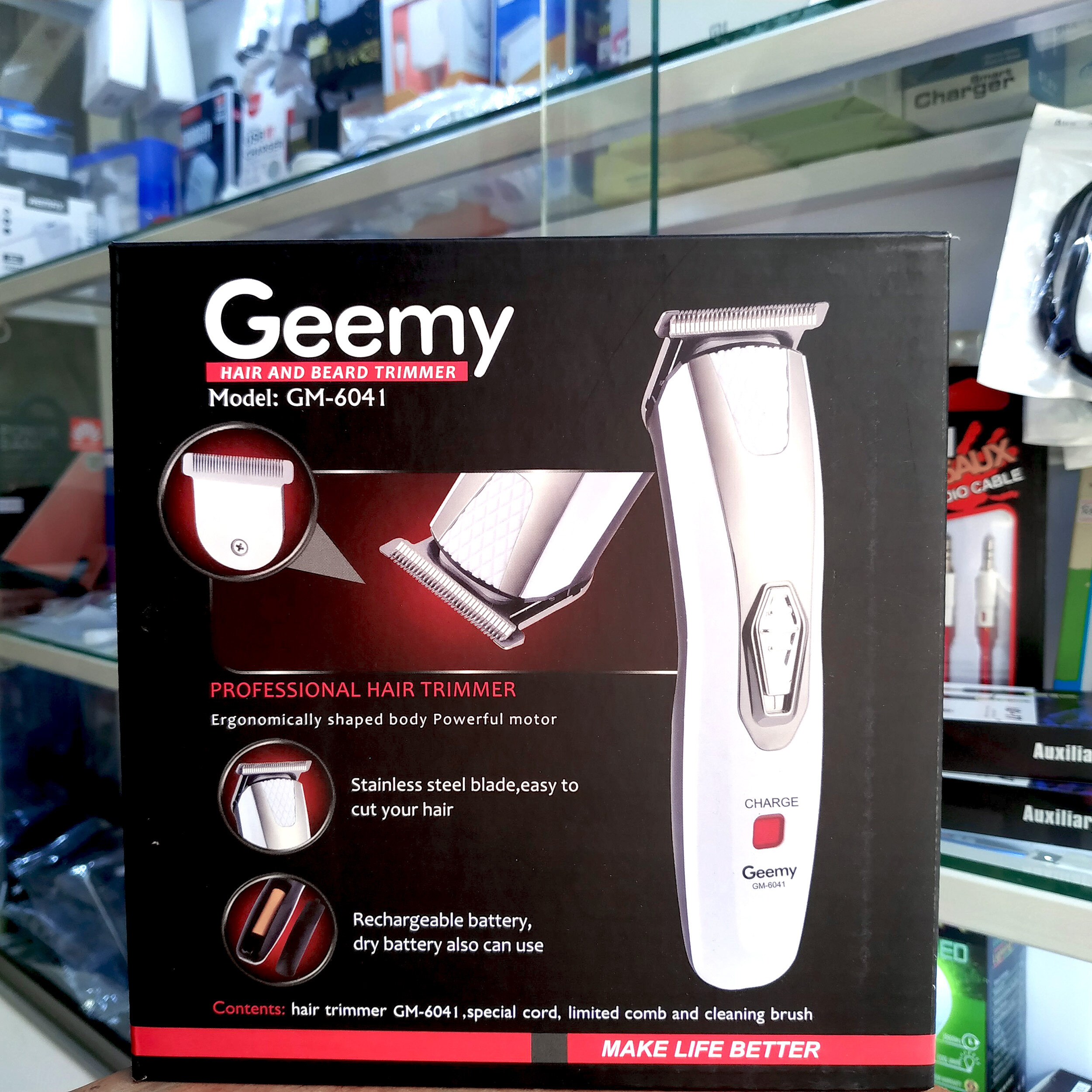 Geemy GM 6041 Professional Hair Clipper Rechargeable Hair Trimmer Men Electric Trimmer Hair