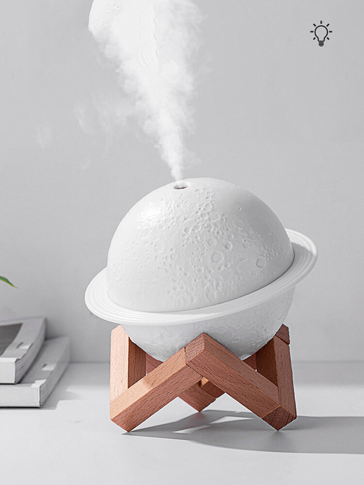 KAIMEIDI Creative Planet Light Humidifier Aroma Diffuser LED Night Light USB Rechargeable Atmosphere Light Moon Light Humidifier Mute Large Fog Volume