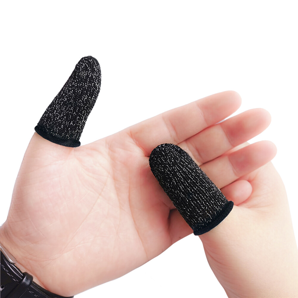 1 Pair/ 2 pcs Full Touch Screen Ultra-Thin Finger Sleeve Anti-Sweat Thumb Fingers Protector Finger Cover Game Fingertips Sweat-Proof Anti-Static