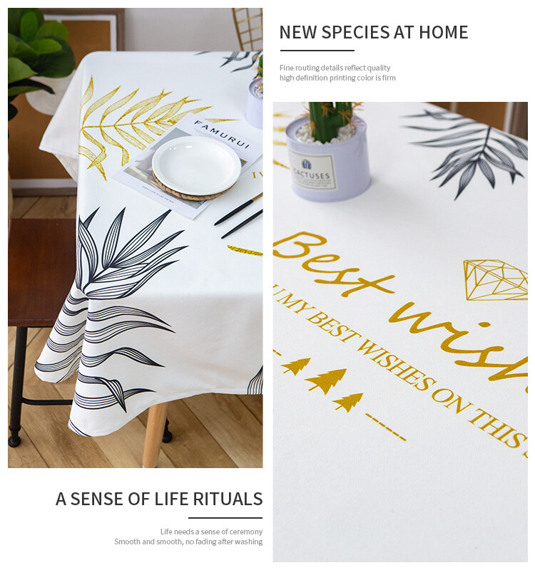 Nordic Waterproof and Oil-proof Tablecloth Light Luxury High Grade Rectangular Table Cloth Table Mat Woven Coffee Table Tablecloth 121504