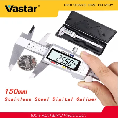 Vastar 150mm Vernier Calipers Measuring Tool Stainless Steel Digital Caliper 6 inch Measuring Instrument+1 plastic case