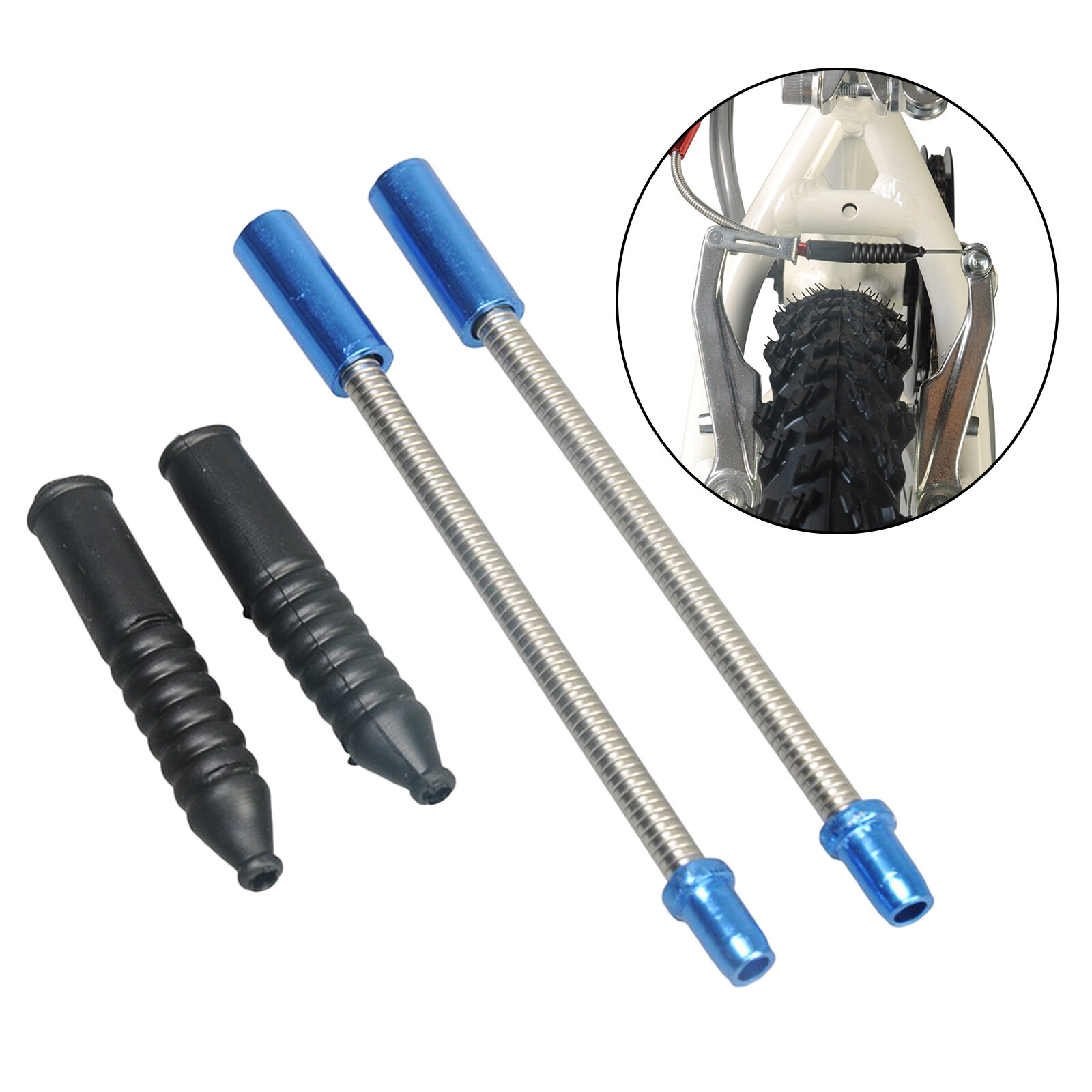 LazaraHome Bike VBrake Noodle 6PCS Silver Bicycle Flexible V Brake