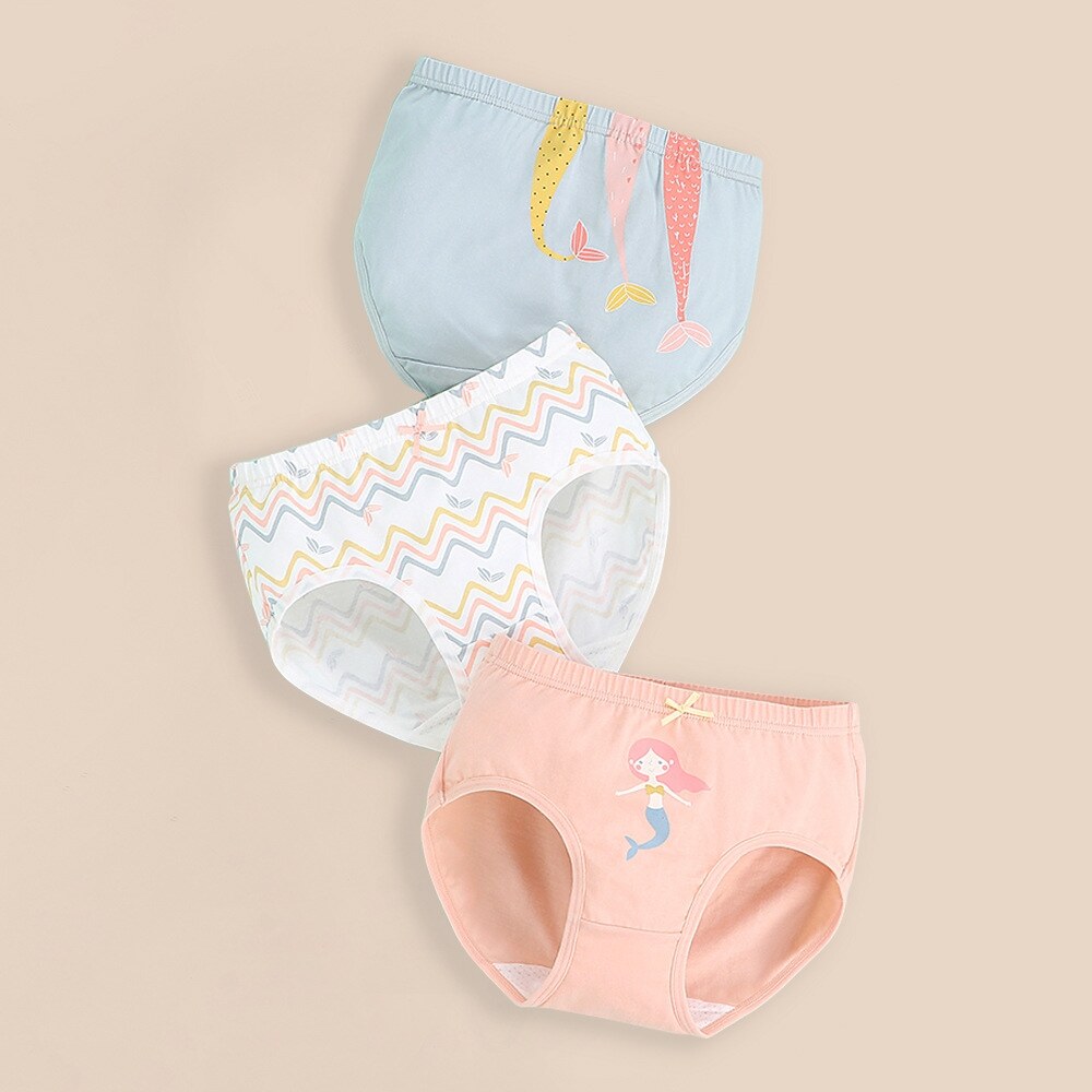 3Pc/Lot Baby Girls Underwear Cotton Panties Kids Short Briefs