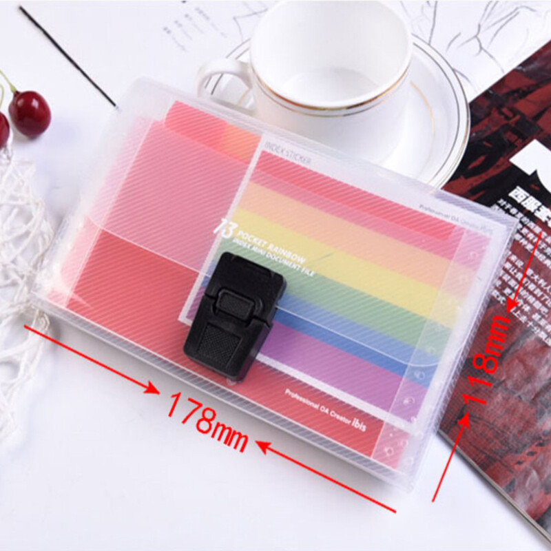 Pnate A6 13 cells Portable File Folder Extension Wallet Bill Receipt File Organizer