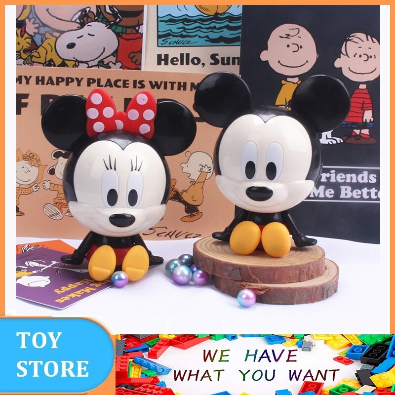Kid's Toy 2Pcs/Set 9 cm Mickeys Mouse Mickeys Minnies Anime Figurine Model Decoration PVC Collection Q Version Action Figure Children Boy Girl Brithday Gift