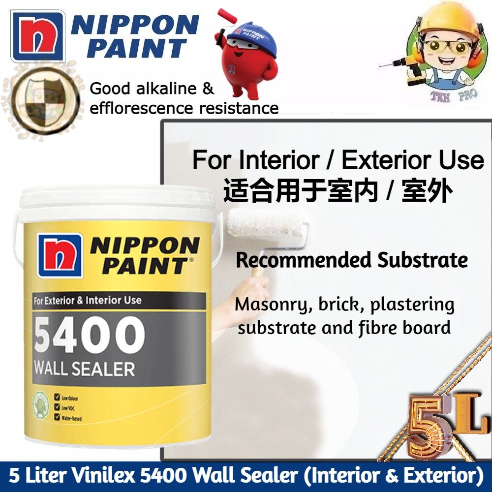 5 Liter Nippon Vinilex 5400 Wall Sealer Interior & Exterior Wall Sealer