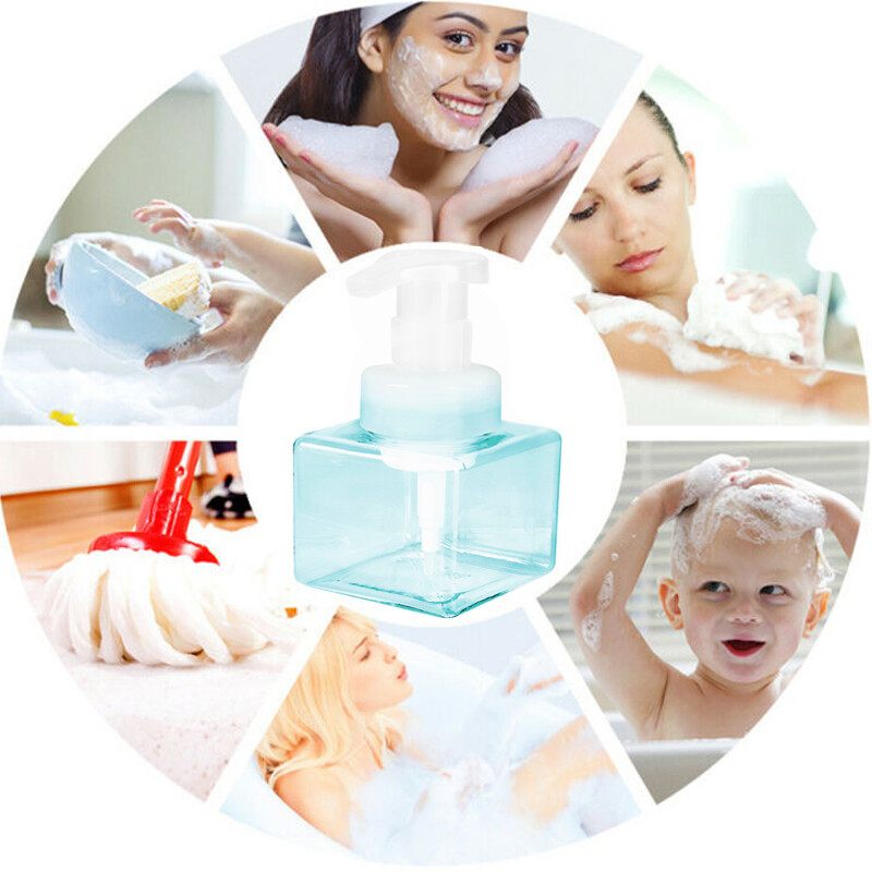 Chai Đựng Xà Phòng Bọt Nhựa Hình Vuông 250Ml/450Ml/Chai Rỗng Bơm Tạo Bọt Xà Phòng/Chai Nhựa Trong Suốt Du Lịch/Bơm Bọt Gel Tắm Lỏng