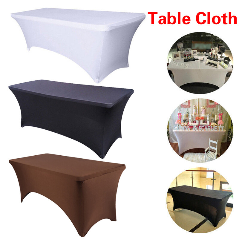 Jhj0  1PC  4\6 FT Rectangular Elastic Spandex Tablecloth Table Cover Hotel Decor Stretch Wedding Dining Decor for Elegant Party
