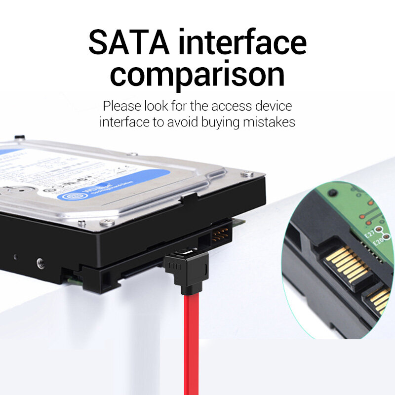 Vention SATA Cable 3.0 to Hard Disk Drive SSD HDD 90 Degree Right-Angle Cable Sata 50cm