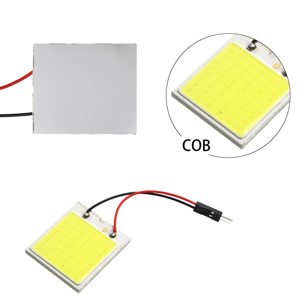 12V 48smd Bảng điều khiển LED COB xe nội thất ô tô đèn đọc sách báo Đèn bóng Dome với T10 Adapter Festoon cơ sở