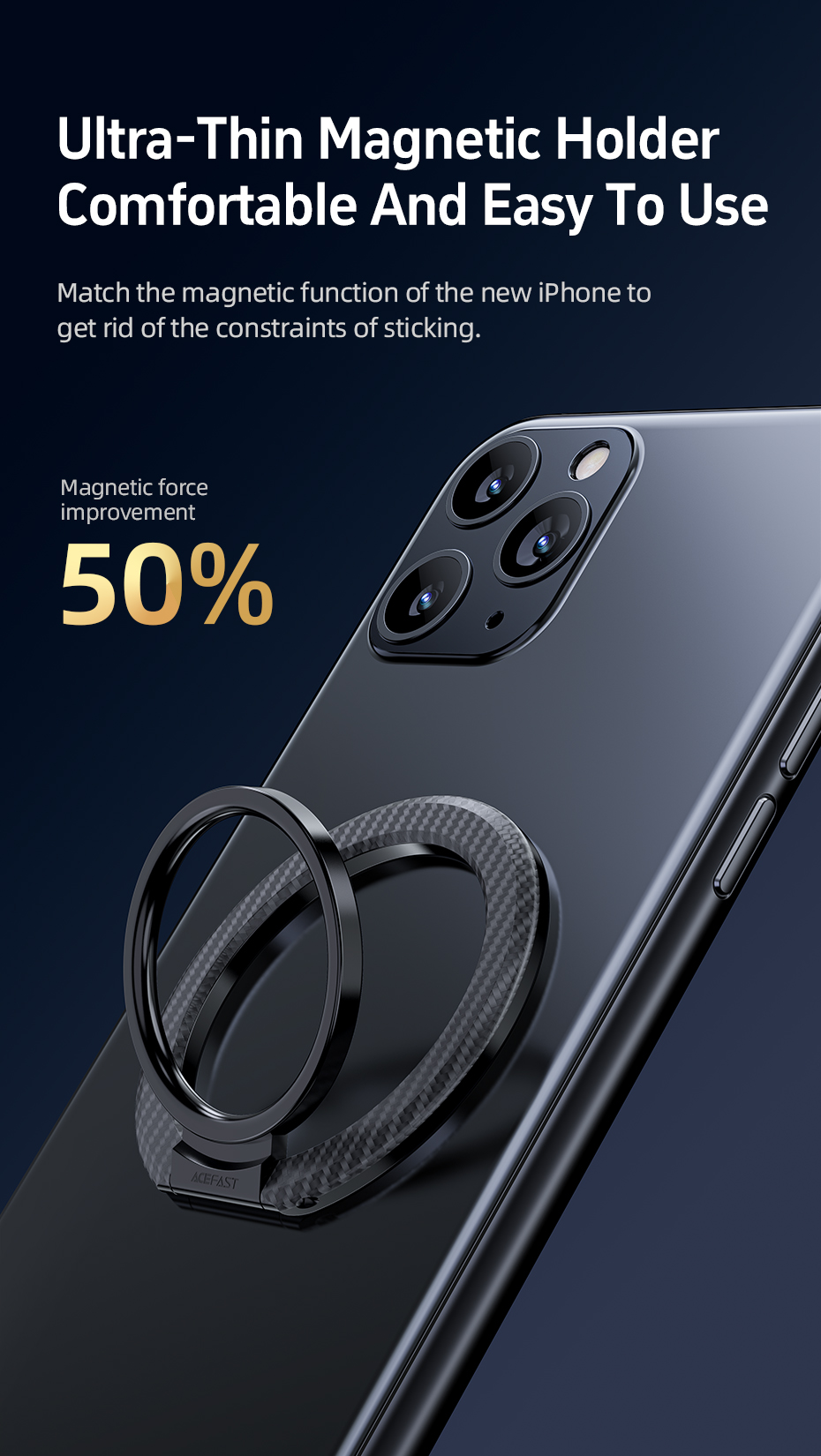 ACEFAST P1 Magnetic Phone Ring Holder description image 2