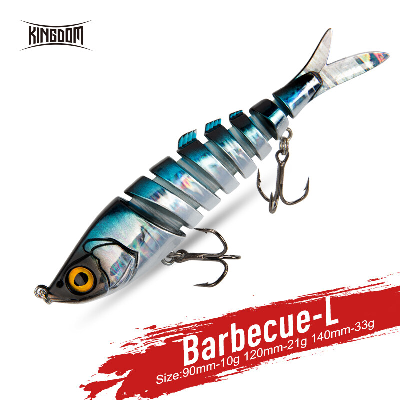 Kingdom Multi Jointed Fishing Lures New Barbecue-L Fishing Lures Multi Jointed 90mm 120mm 140mm Sinking Hard Baits Swimbaits Realistic wobblers Lure Triple Hooks