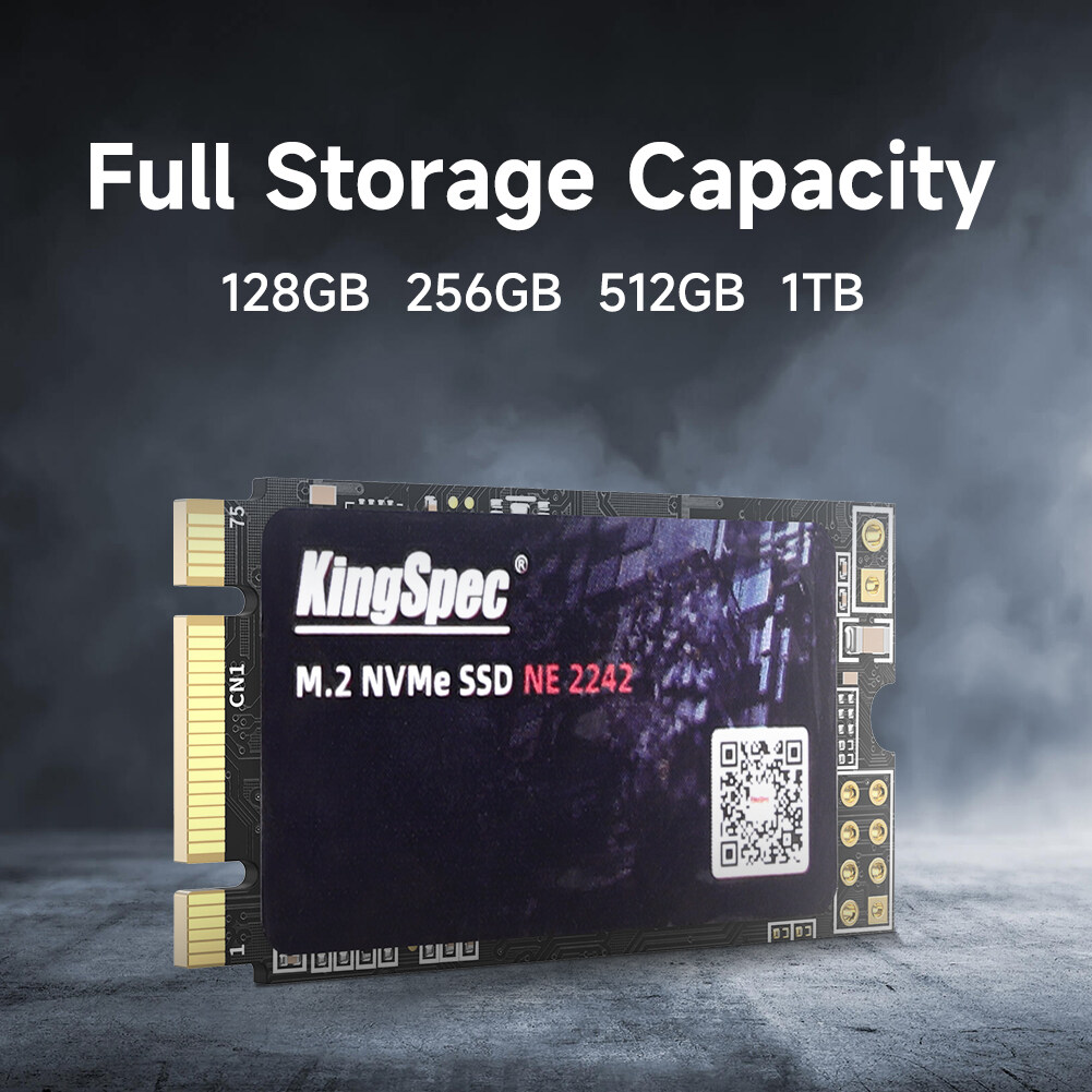 Kingspec Dung Lượng 256GB NVMe 2242 SSD, Với Tối Đa 2 , 500 MB/giây Đọc & 1800 Mb/giây Tốc Độ...
