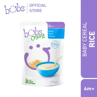bubs organic baby rice cereal 125g