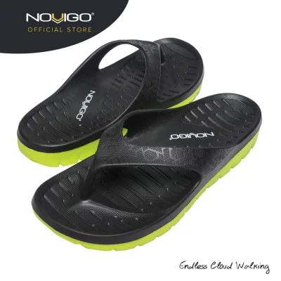 Novigo ® Luna Dual Density Unisex Sandal (Raven Black/Lime Green)