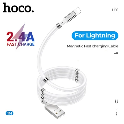 HOCO U91 Magic magnetic USB Cable for Apple iPad 2.4A Fast Charging Lightning Cable for iPhone X XR XS MAX 11 pro max 8 7 6 with Magnet Manager