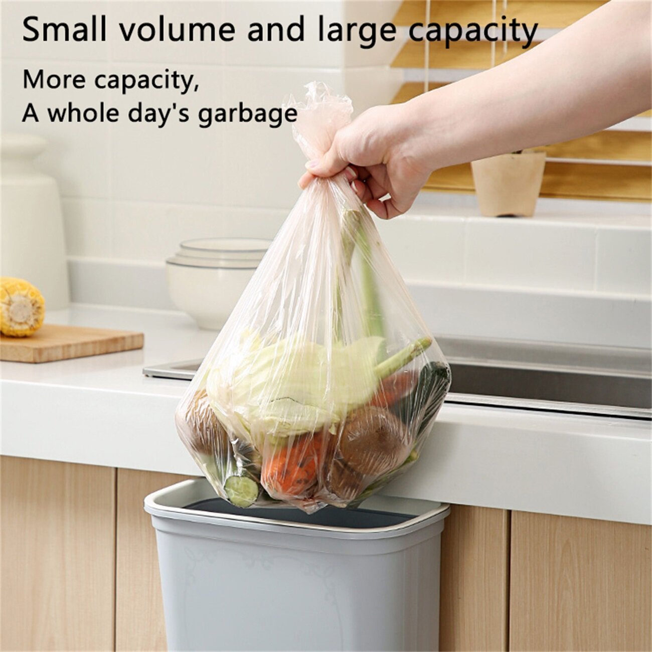 Homenhome Waste Bin Hanging Trash Can Classificable Bin Hitchable Cabinet Garbage Basket for Kitchen
