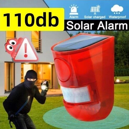 Elesky Solar Alarm Light Human Body Sensing Remote Control Security Siren IP65 PIR Motion Sensor Detector Wall Light For Home Yard Outdoor
