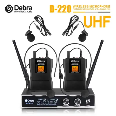 Good sound!!!Debra Audio D-220 2Channel with Handheld or Lavalier & Headset Mic UHF All metal Wireless Microphone System Cordless Wireless for karaoke Stage