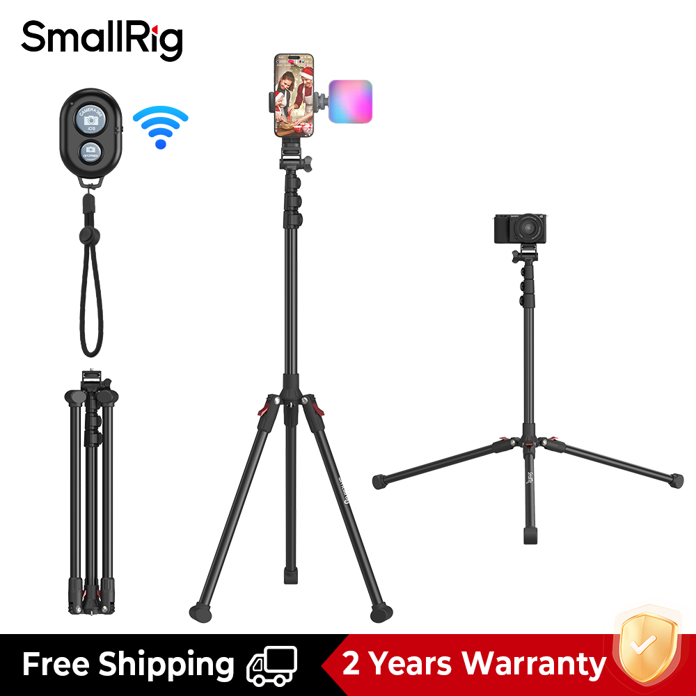 SmallRig Tripod Phone Stand Heavy Duty Selfie Stick với điều khiển từ xa Bluetooth cho điện thoại di động Mirrorless Action Sports Camera Vlogging Tik Tok 4363