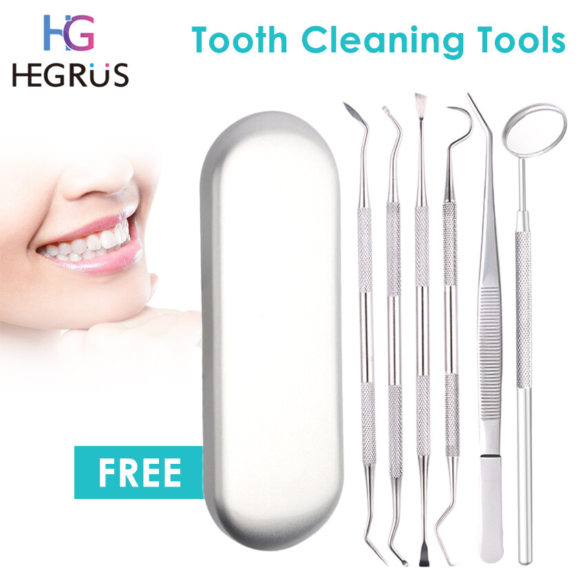 HEGRUS 6PCS Professional Teeth Cleaning Tools Dental Tools Mouth Mirror