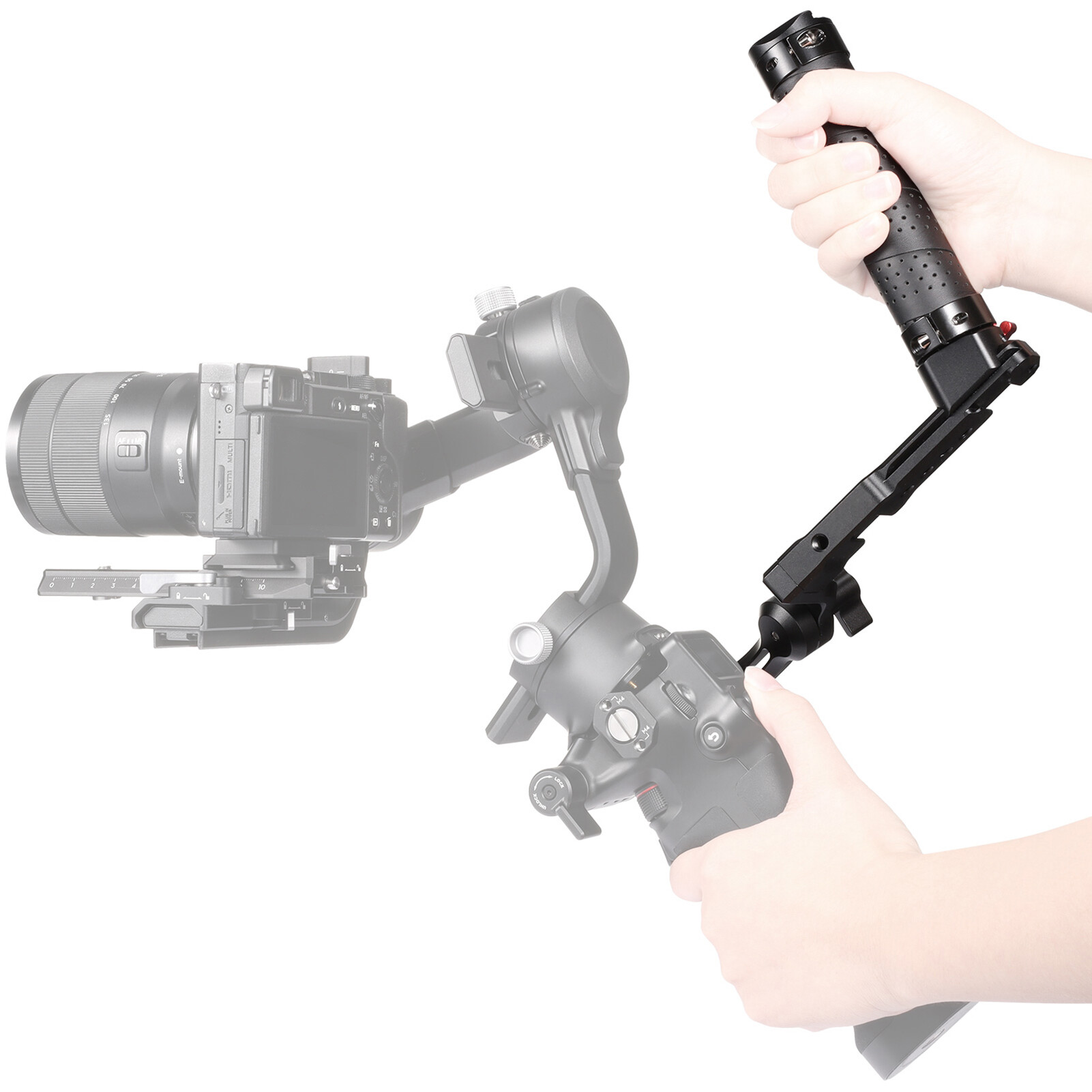 Andoer Tay Cầm Bằng Nhôm Với Lạnh Giày, Thay Thế Giao Diện Phổ Thông 1/4 3/8 Dành Cho DJI Ronin S 2 / Ronin SC 2 Gimble