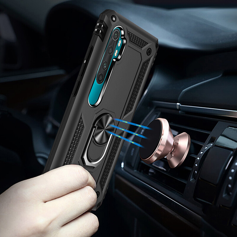 Lifebelle Cho Xiaomi Mi Note 10 Lite / Note 10 / Note 10 Pro, Vỏ Điện Thoại Bọc Thép Chống Sốc Sang Trọng Vỏ Giữ Hình Dạng Nhẫn Từ Tính Chắc Chắn Chân Đế Vỏ Bảo Vệ Cứng