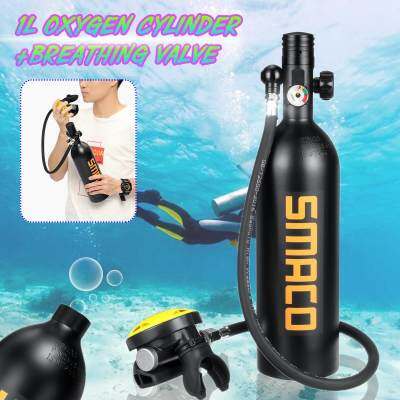 ดูภาพ Smaco 1L Mini Scuba Diving Cylinder Oxygen Tank Adapter Dive Respirator Air Pump Snorkeling Breath Diving Equipment Accessories เพิ่มเติม Smaco 1L Mini Scuba Diving Cylinder Oxygen Tank Adapter Dive Respirator Air Pump Snorkeling Breath Diving Equipment Accessories