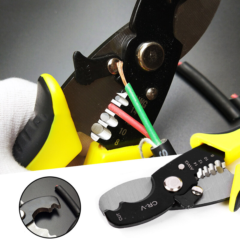 LightYourHouse Wire Stripper Pliers Steel TPR Crimping Tool Cut and