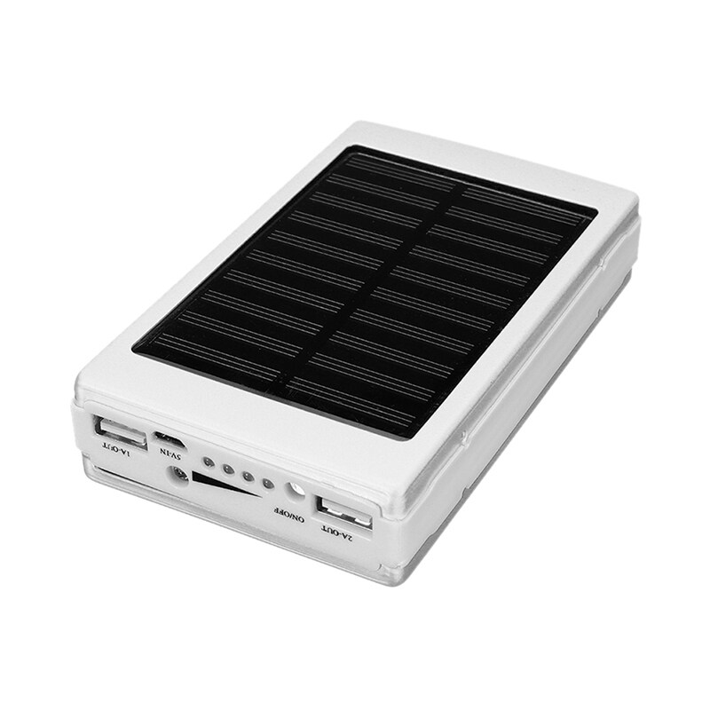 Giá Lofow 20000 MAh Đèn LED Năng Lượng Mặt Trời Cổng USB Kép Hộp Rỗng Cho Sạc Dự Phòng Không Có Pin Đen