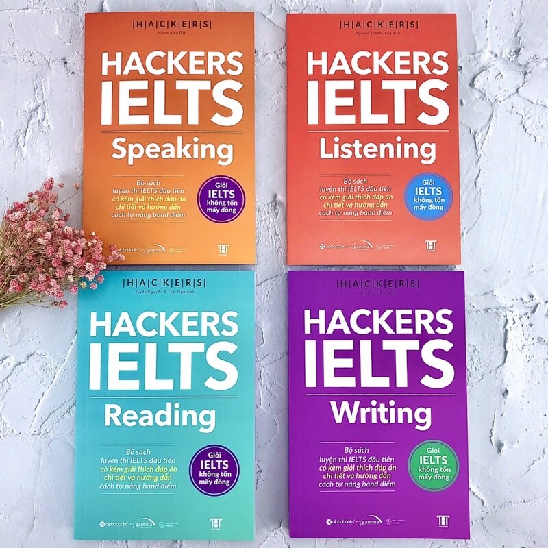 Sách Hacker IELTS - Combo Trọn Bộ 4 Cuốn Hackers IELTS (Listening + Reading + Speaking + Writing)