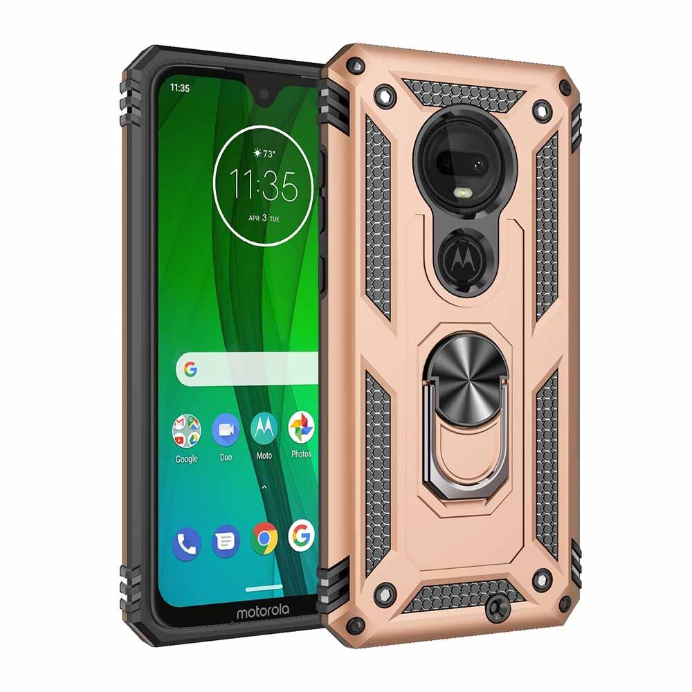 For motorola g6 phone case,for motorola g7 g7 plus cases,luxury armor shockproof tpu+pc 2 in 1 360 degree rotating holder ring back cover