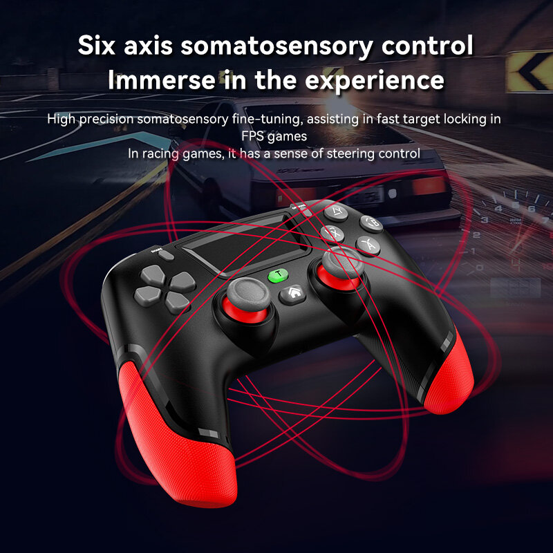 Bluetooth-compatible Game Controllers Gamepads Dual Motor Vibration Gamepad Controller 360 Degree Game Controller Joystick Anti Slip for PS4 NS Switch