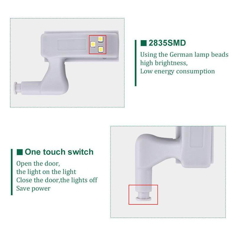 【Lightingeverthing】 1/8 Cái/bộ Tủ Bản Lề LED Cảm Biến Ánh Sáng, Cho Tủ Quần Áo Tủ Cửa Nhà Bếp Tủ Quần Áo