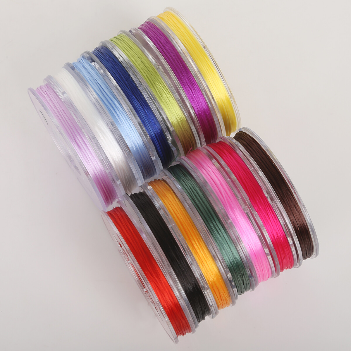 Dây Cườm Co Giãn Chắc Chắn Pha Lê Phẳng Hỗn Hợp Trong Suốt 40 M/cuộn 0.8X0.3Mm Dây Chỉ Dây Cho Vòng Tay Tự Làm Đồ Trang Sức Làm